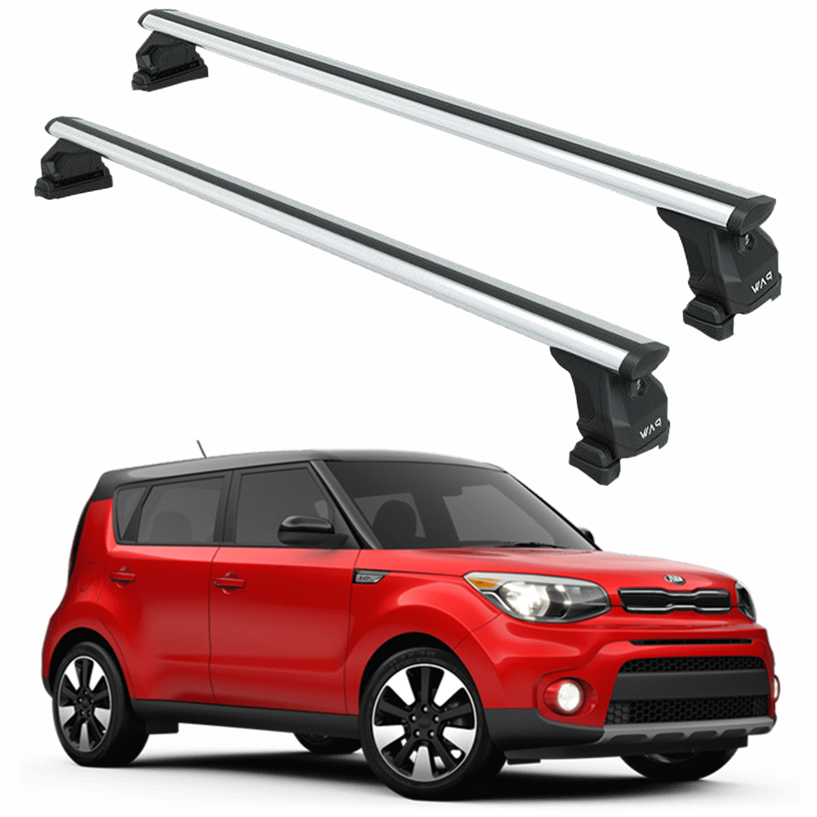 For Kia Soul 2013-2019 Roof Rack Cross Bars Fix Point Fix Pro Series Silver For Kia Soul 2013-2019 Roof Rack Cross Bars Fix Point Fix Pro Series Silver